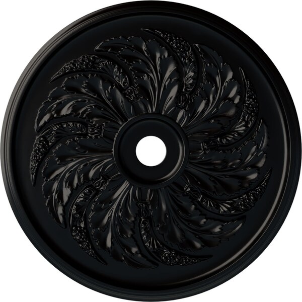 Ekena Millwork Sellek Ceiling Medallion (Fits Canopies up to 9"), Hand-Painted Jet Black, 42 1/8"OD x 1 7/8"P CM42SKBLF - main